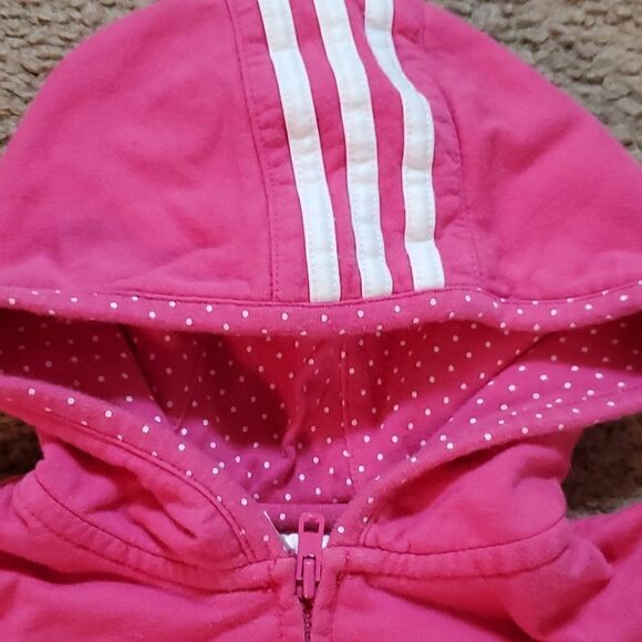 Adidas Infant Girls Pink Short Sleeve Zip Front  Hoodie Size 24M - Picture 6 of 10